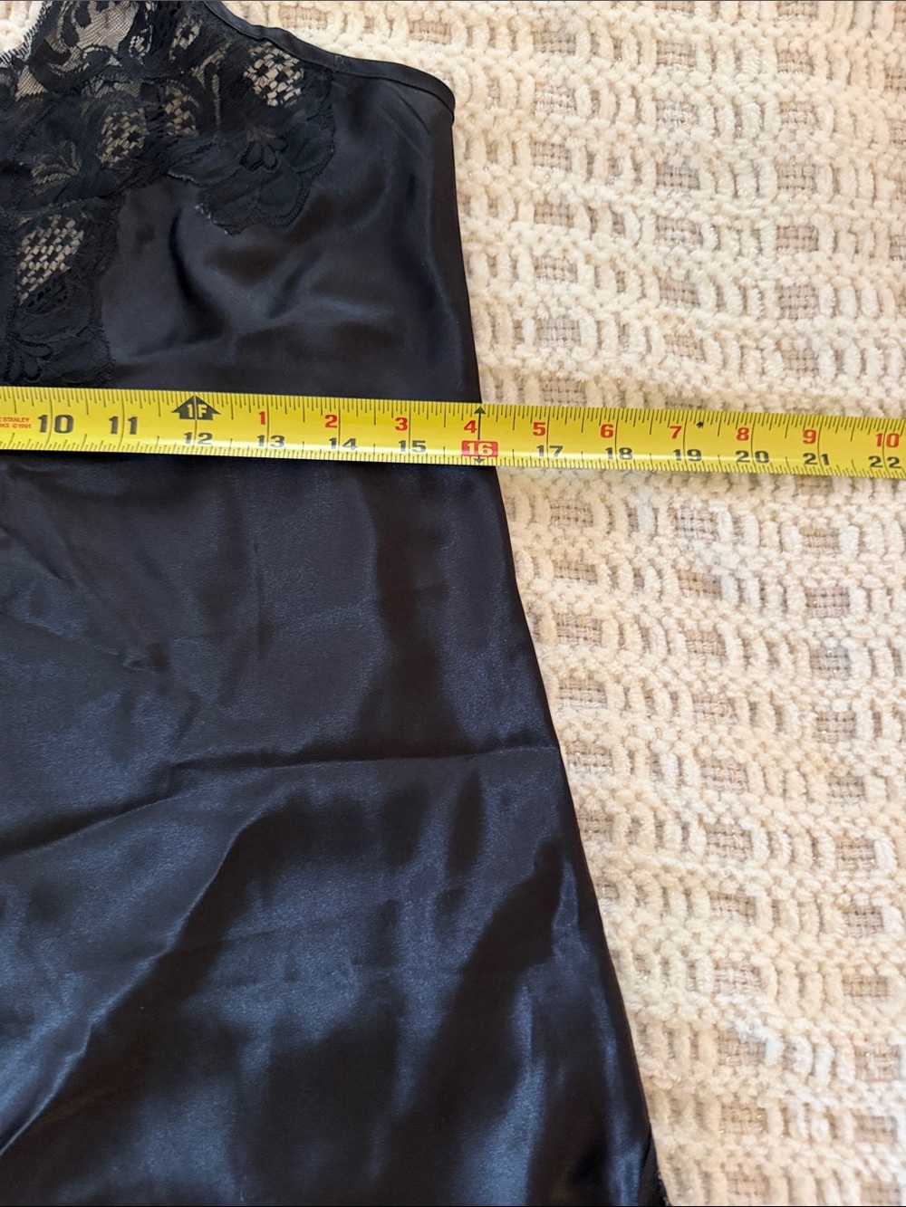Victoria's Secret Black Satin Lace-Trim Chemise NWT - Picture 4 of 5